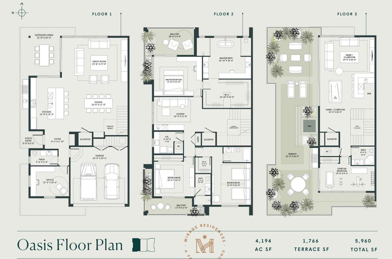 Image 2 representing the Oasis by Jewel Construction Corporation in Mirage Residences, Delray Beach, FL.