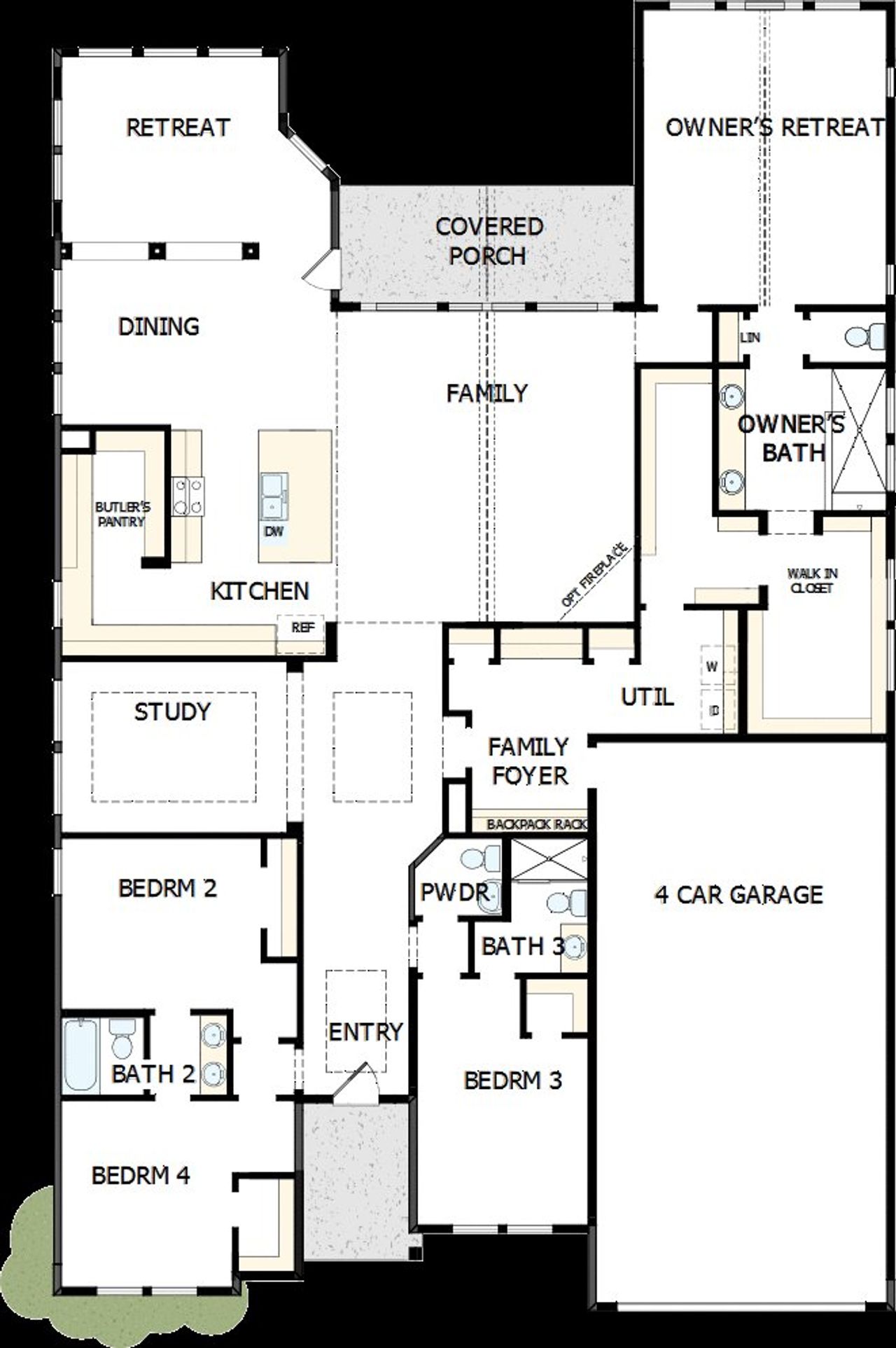 2D floor plan layout of this home in ARTAVIA 65' Homesites, Conroe, TX (Image 2). 2D floor plan layout of this home in ARTAVIA 65' Homesites, Conroe, TX (Image 2).
