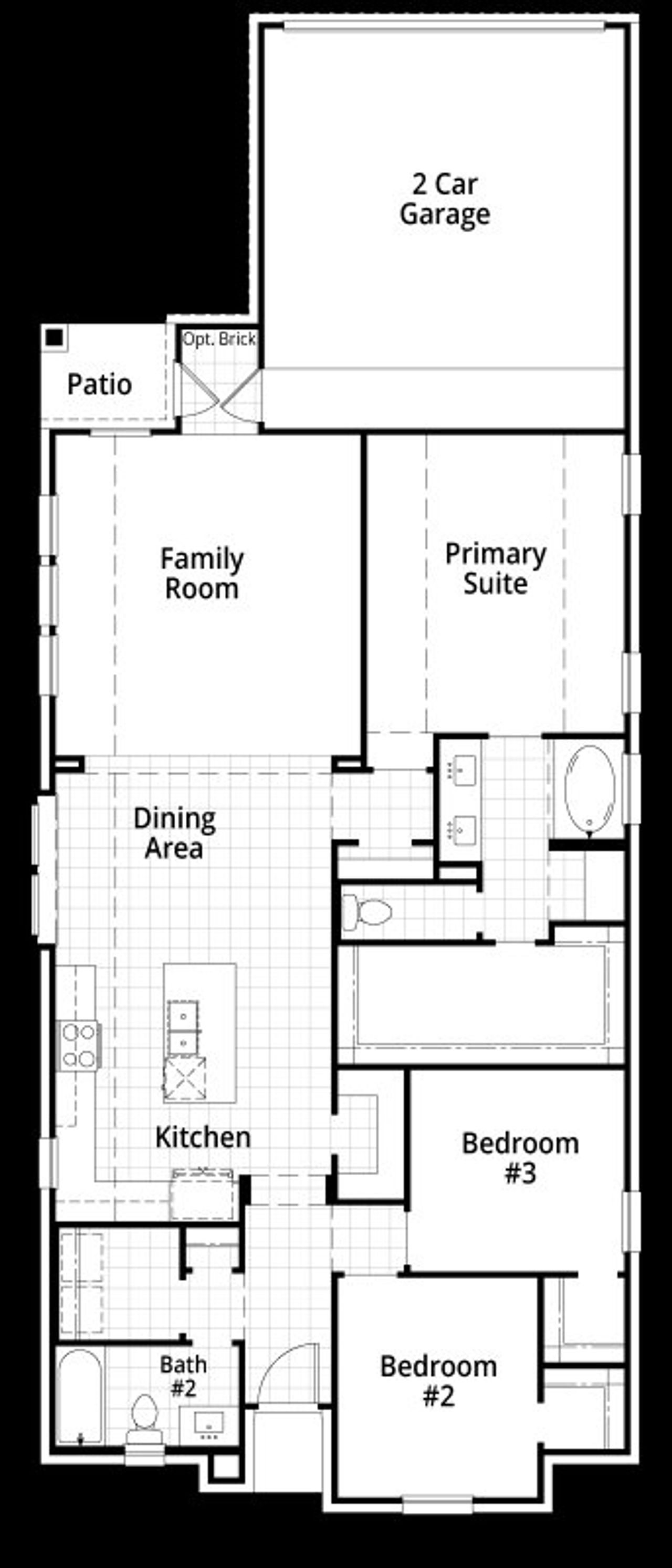 2D floor plan layout of this home in The Parks at Wilson Creek, Celina, TX (Image 2).