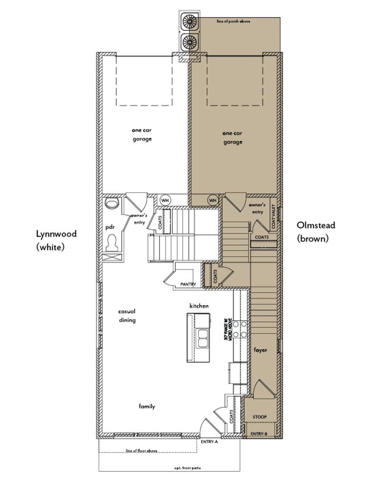 2D floor plan layout for the Lynnwood by McKinley Homes in Town Center Overlook, Norcross, GA (Image 2).