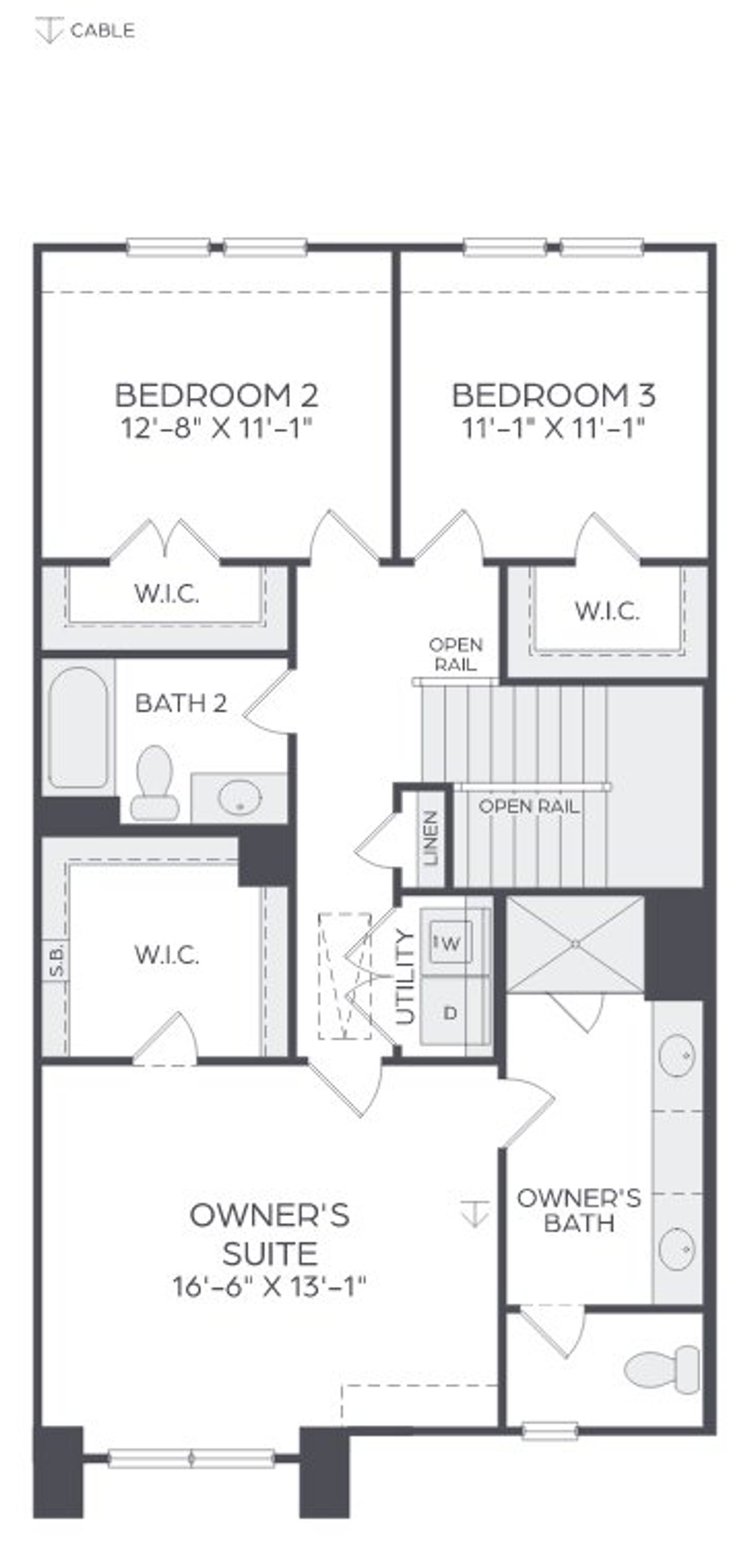 2D floor plan layout for the Riverside Modern by Cadence Homes in Mosaic, Celina, TX (Image 2). 2D floor plan layout for the Riverside Modern by Cadence Homes in Mosaic, Celina, TX (Image 2).