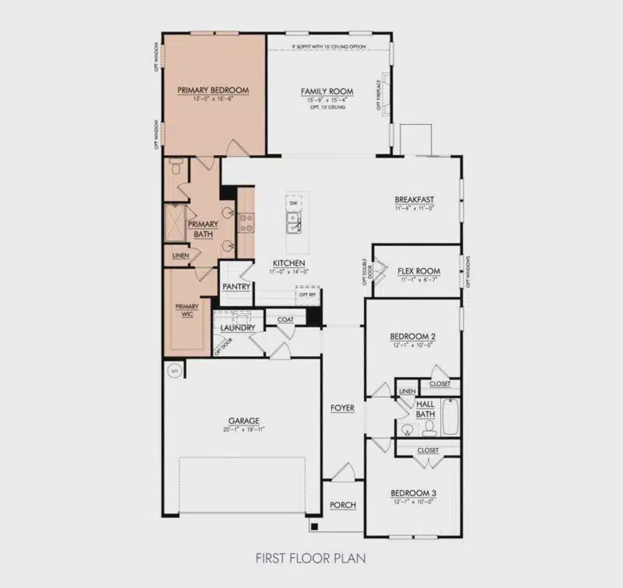 2D floor plan layout for the The Ocoee by Patterson Company in Riverview at Cumberland Hills, Nashville, TN (Image 2).