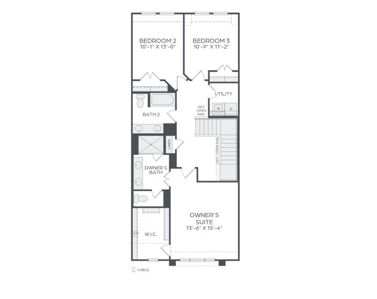 2D floor plan layout for the Bella by Cadence Homes in Karis, Crowley, TX (Image 2). 2D floor plan layout for the Bella by Cadence Homes in Karis, Crowley, TX (Image 2).