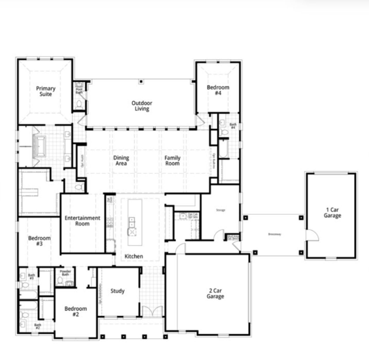 2D floor plan layout for the BarlettaGR Plan by Highland Homes in Estates at Bristol Valley, Heath, TX (Image 2). 2D floor plan layout for the BarlettaGR Plan by Highland Homes in Estates at Bristol Valley, Heath, TX (Image 2).