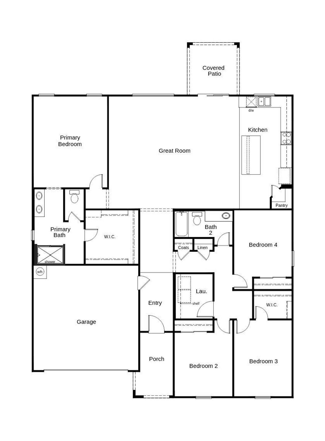 2D floor plan layout of this home in Entrada del Oro Classics, Gold Canyon, AZ (Image 2).