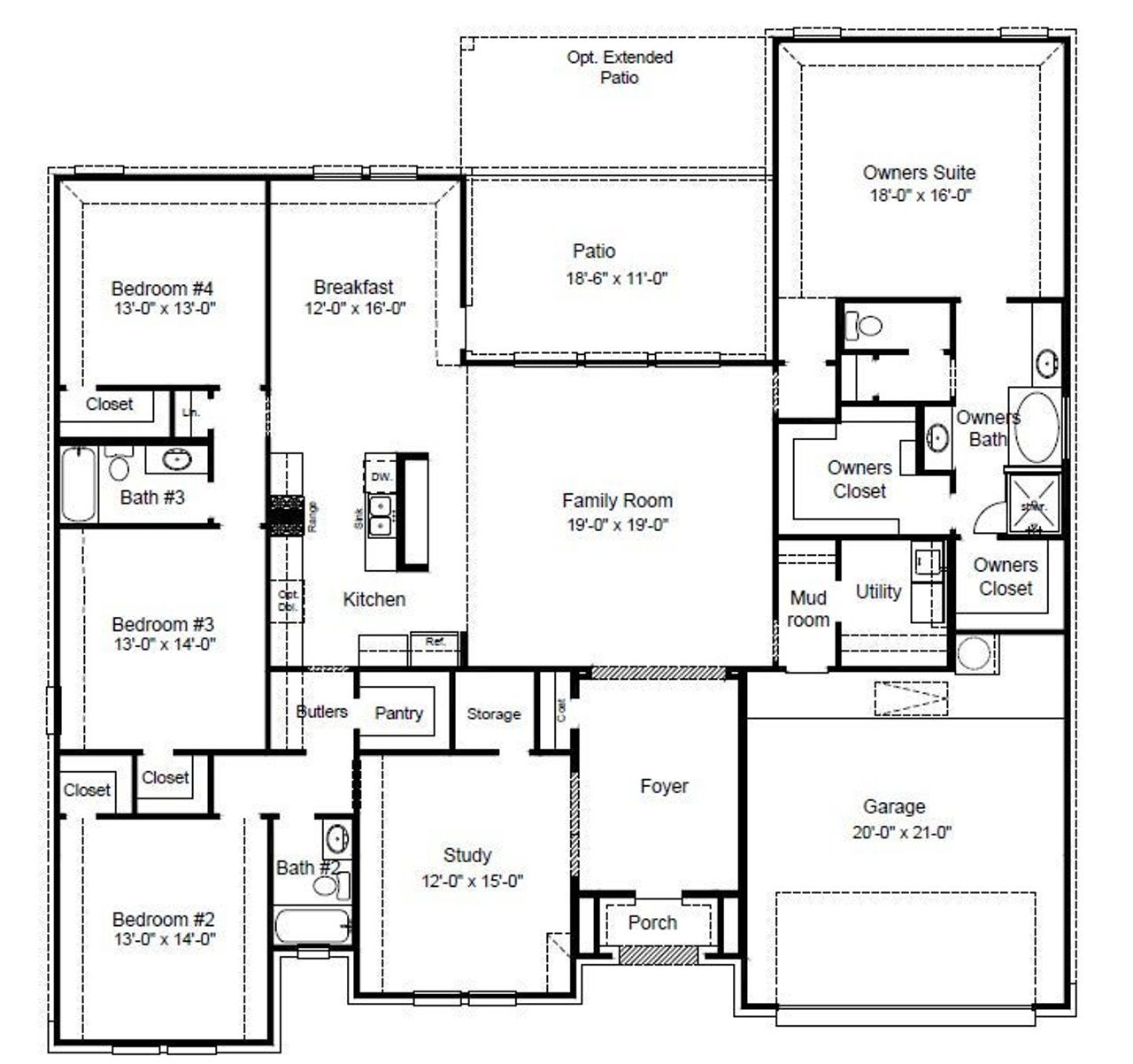 2D floor plan layout of this home in Barton Place, Cleveland, TX (Image 2).