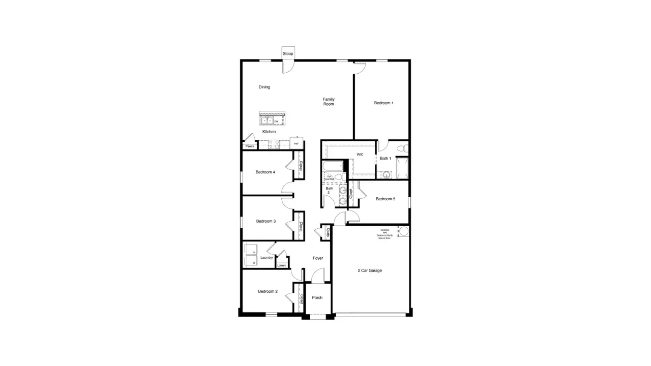2D floor plan layout of this home in The Canyons, Keene, TX (Image 2).