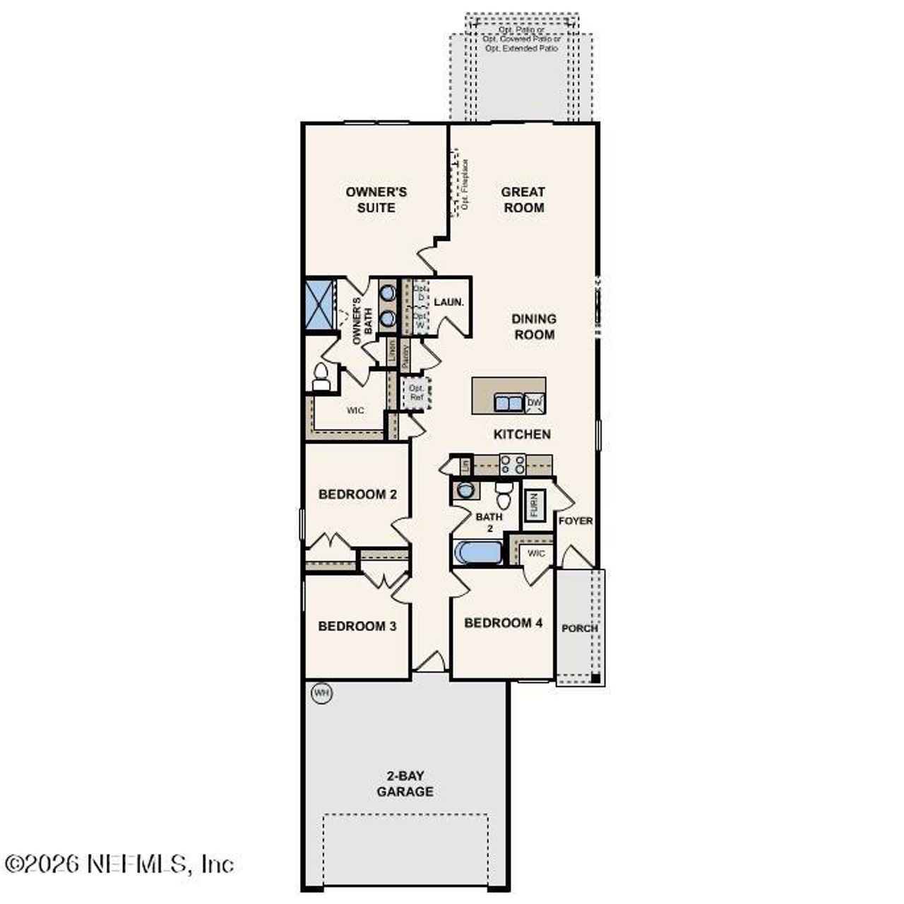 2D floor plan layout of this home in , Jacksonville, FL (Image 2).