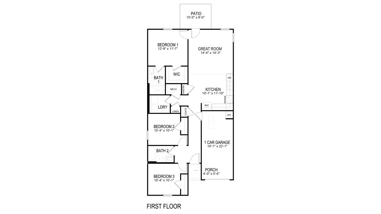 2D floor plan layout of this home in Highland View, Seymour, TN (Image 2).