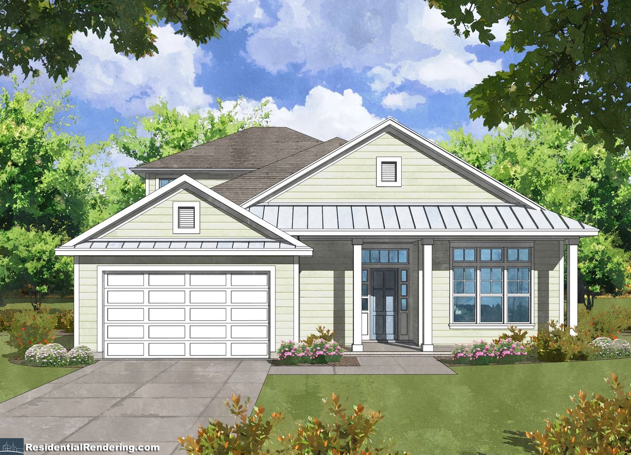 Representative exterior photo of a completed home built from the Amelia II by Riverside Homes in Amelia National Country Club, Fernandina Beach, FL (Image 2).