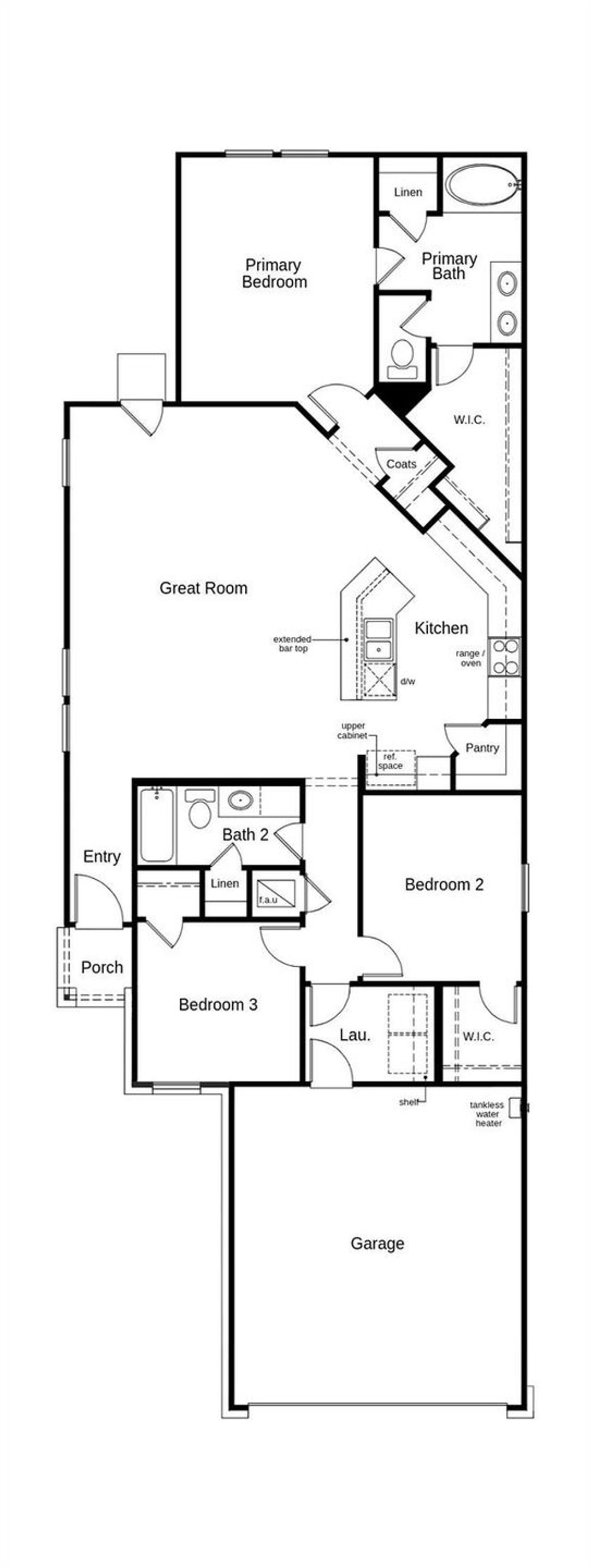 This floor plan features 3 bedrooms, 2 full baths and over 1,500 square feet of living space.