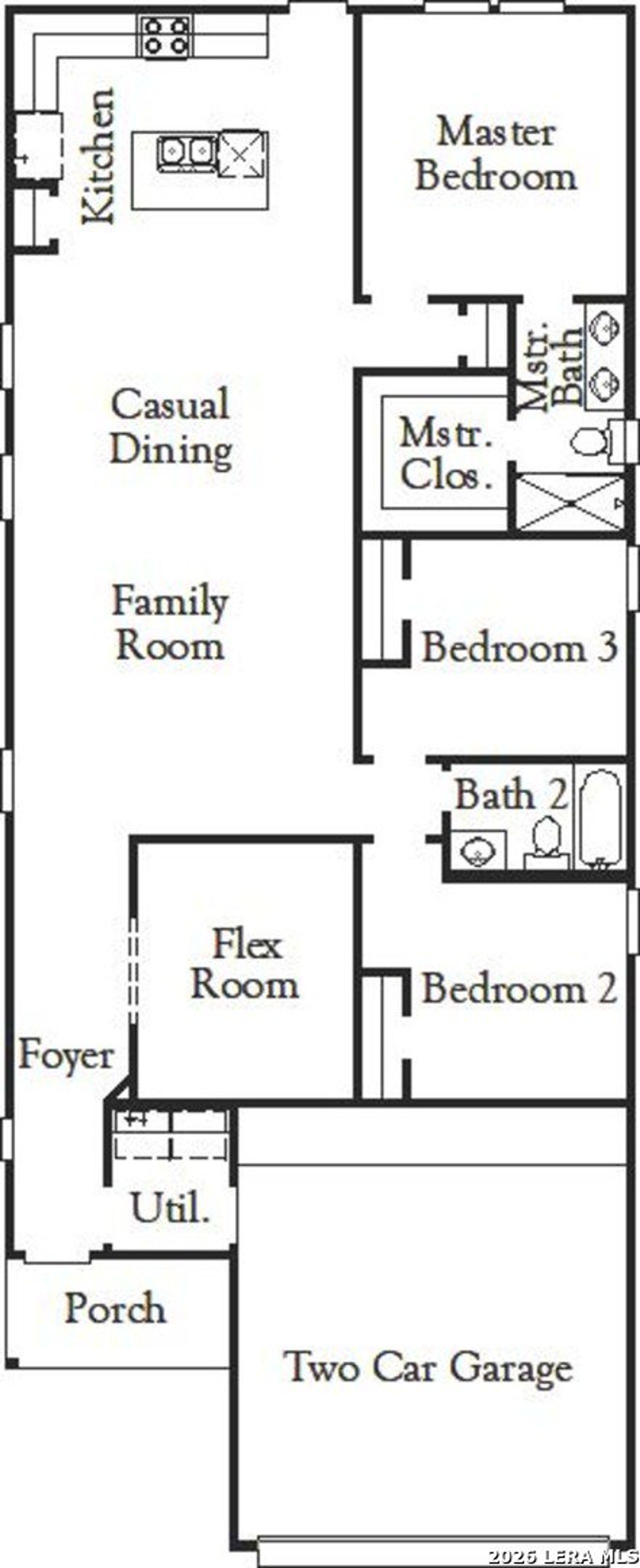 2D floor plan layout of this home in Garden Grove, San Antonio, TX (Image 2).