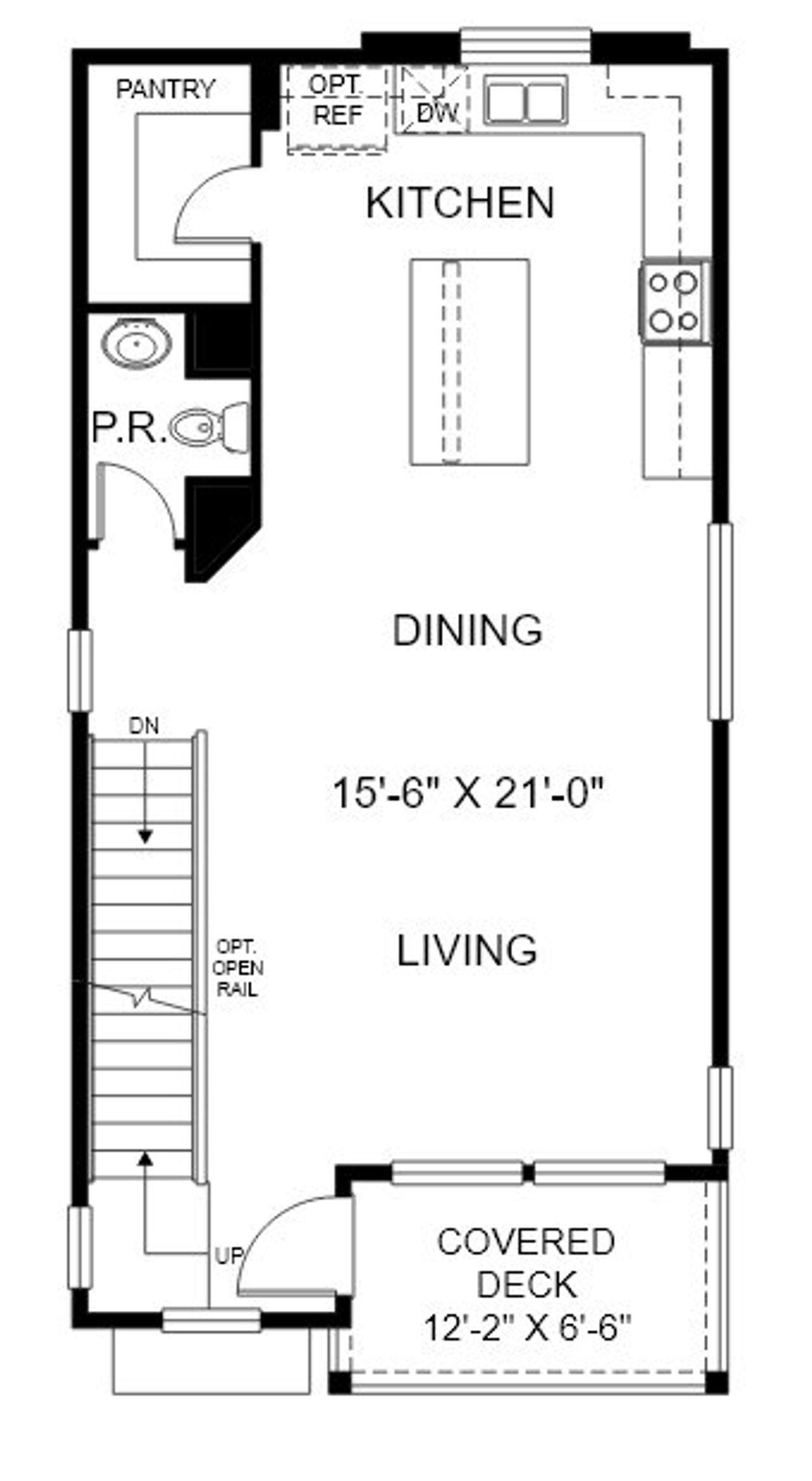 2D floor plan layout for the Residence One by Berkeley Homes in Baseline, Broomfield, CO (Image 2).