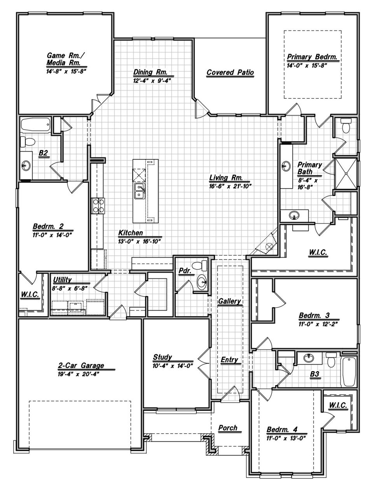 2D floor plan layout for the Gibbon by Bellaire Homes in Annabelle Ranch, San Antonio, TX (Image 2). 2D floor plan layout for the Gibbon by Bellaire Homes in Annabelle Ranch, San Antonio, TX (Image 2).