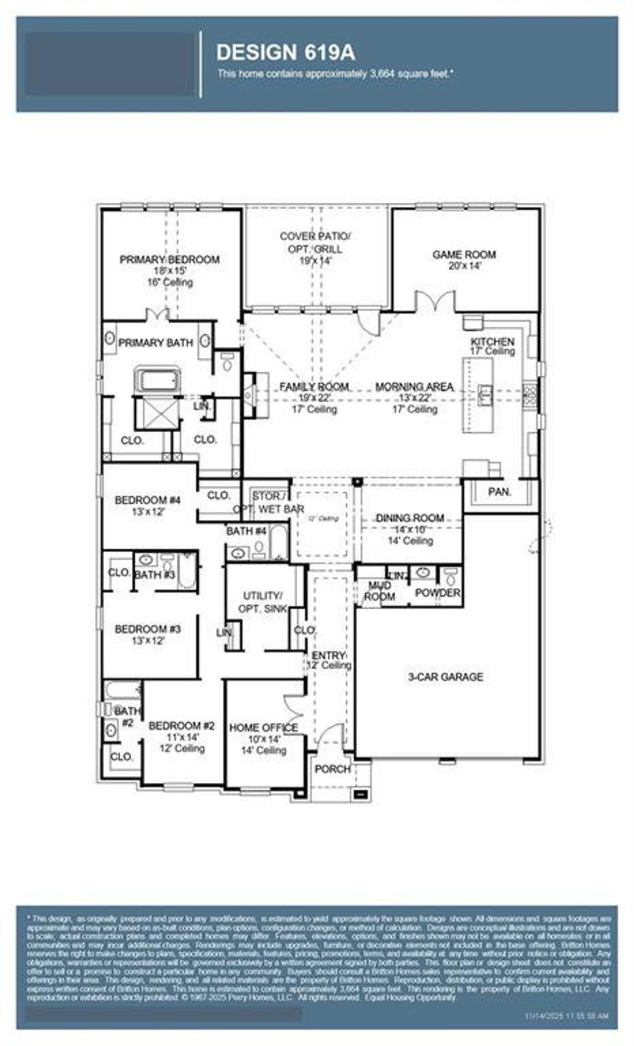 2D floor plan layout of this home in Walsh 70', Fort Worth, TX (Image 2).