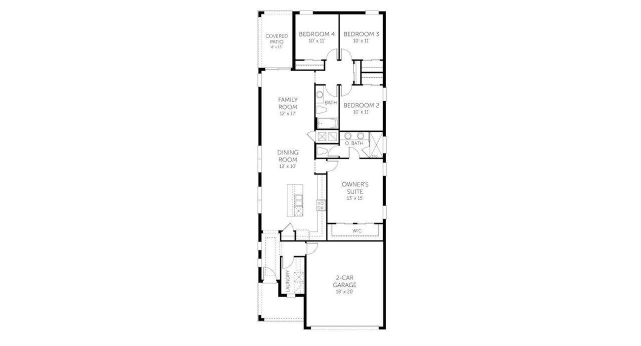 2D floor plan layout of this home in Hills of Minneola, Minneola, FL (Image 2).