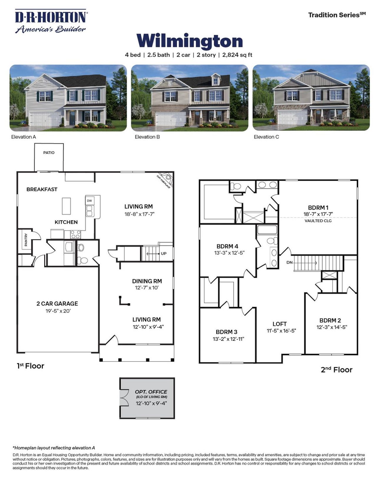 2D floor plan layout of this home in The Preserve at Kinsley, Jamestown, NC (Image 2).