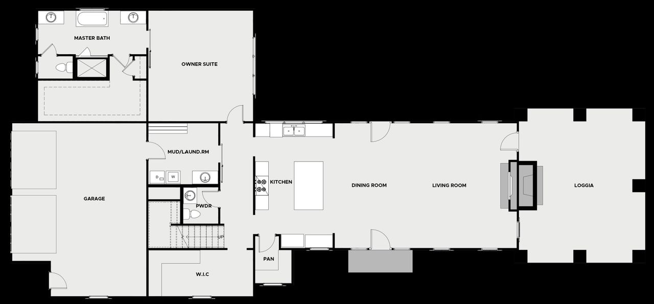 2D floor plan layout for the Cottage 4 - Homesites by Dream Finders Homes in Trove, Watkinsville, GA (Image 2).