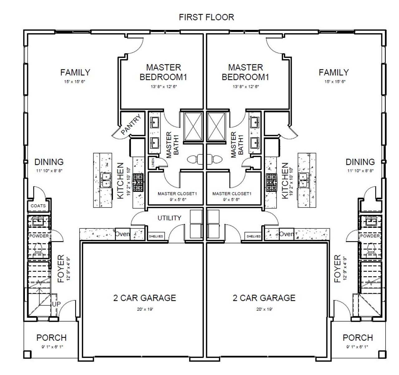 2D floor plan layout for the 2343 by Armani Homes in Forrest Trails, Anna, TX (Image 2).