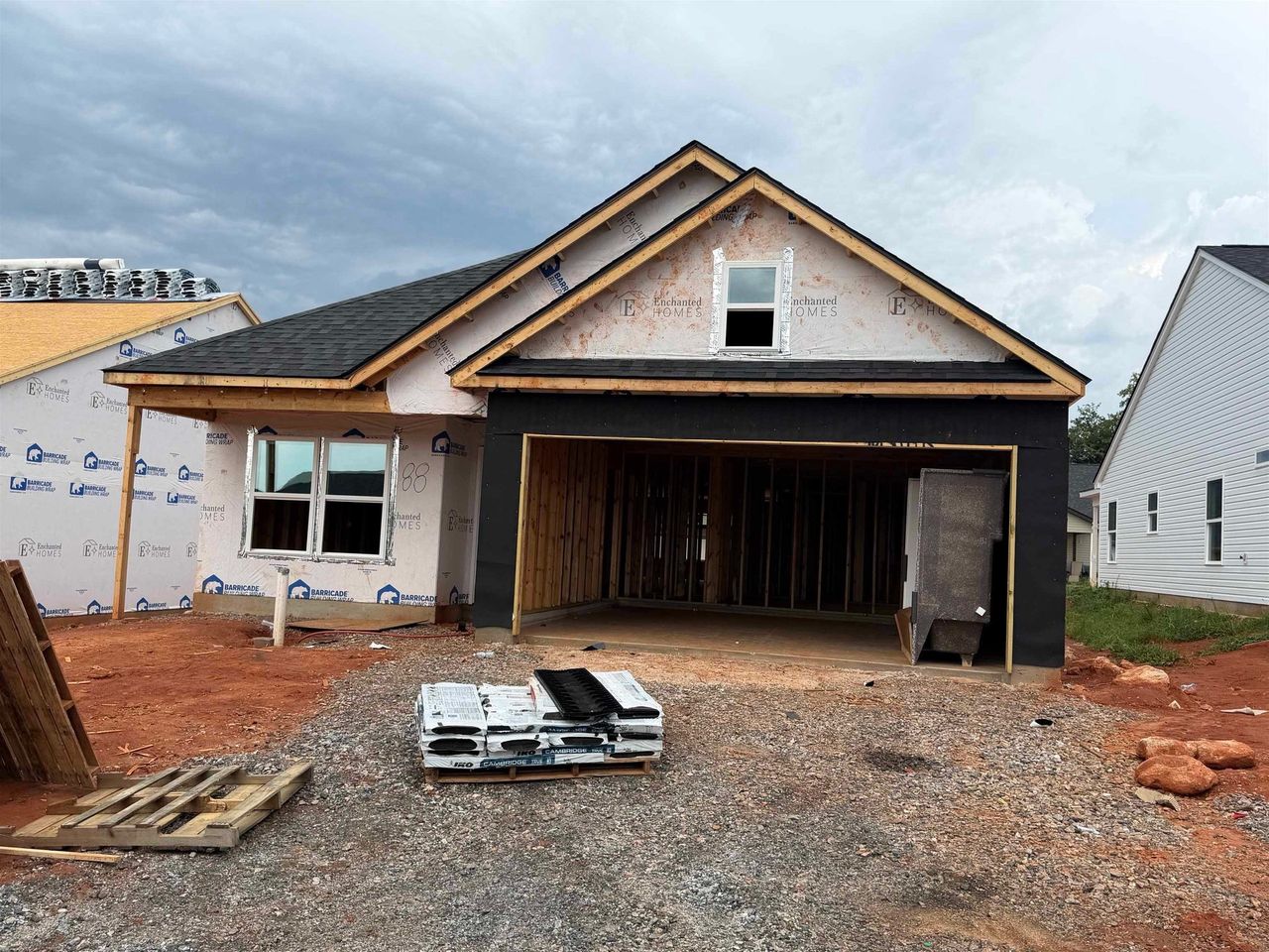 In-progress construction of a new home in Cleveland Meadows, Spartanburg, SC (Image 2). In-progress construction of a new home in Cleveland Meadows, Spartanburg, SC (Image 2).