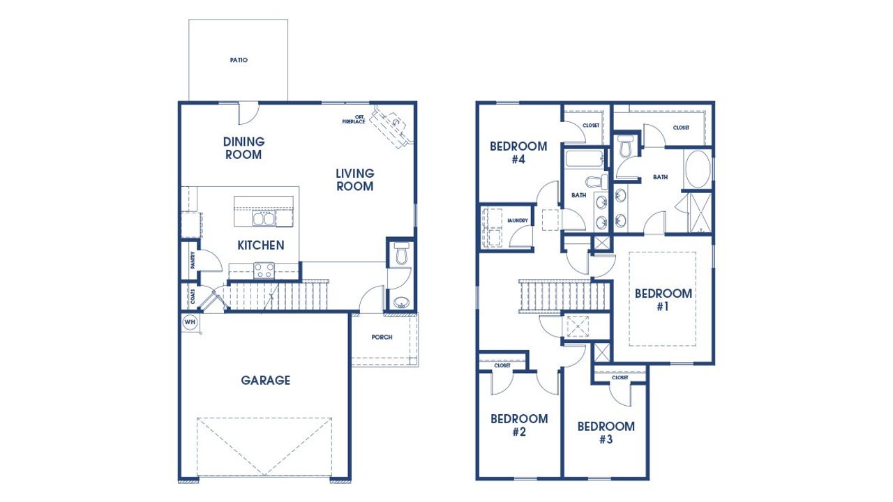 2D floor plan layout of this home in Shoal Creek, Hampton, GA (Image 2).