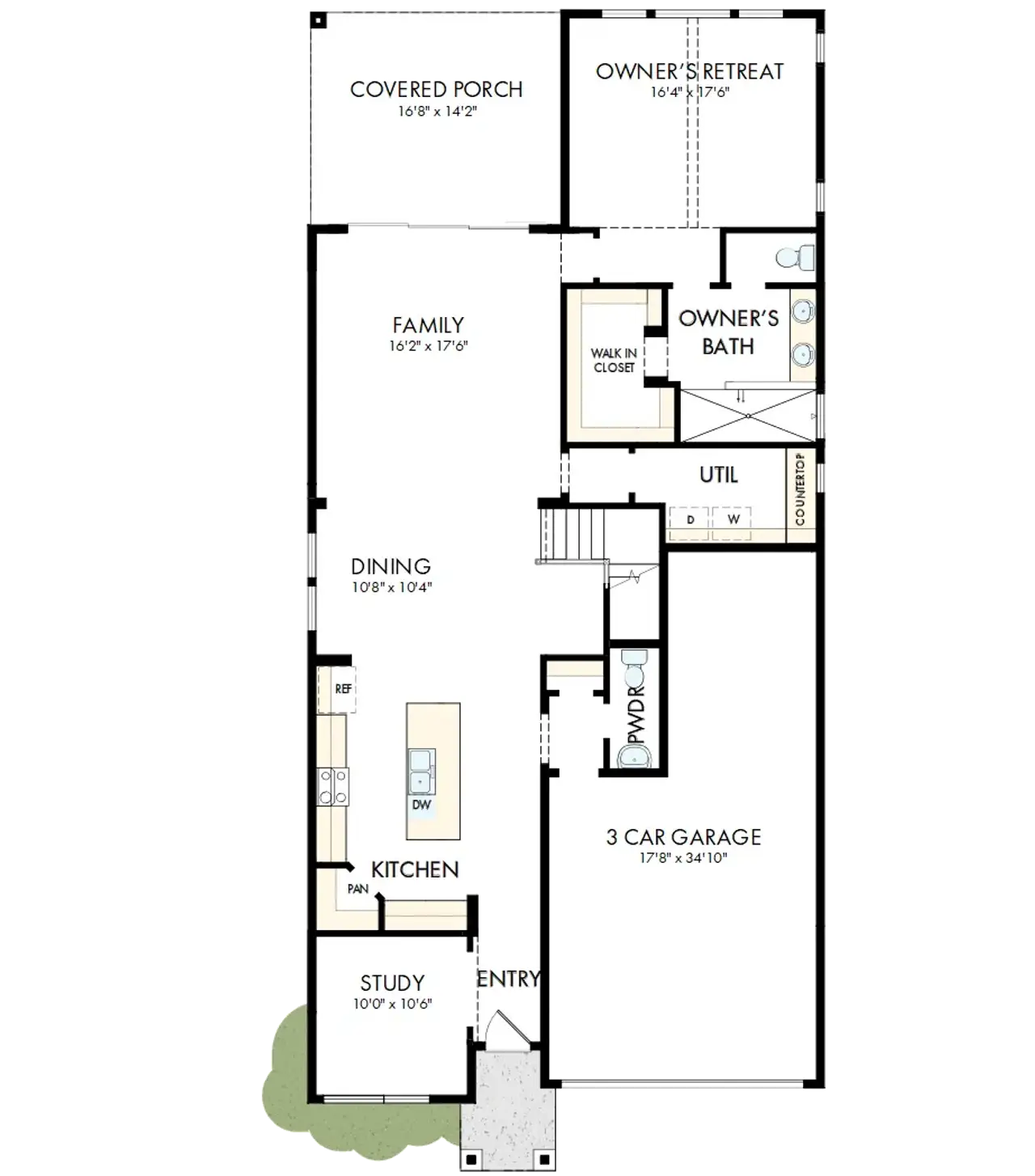 2D floor plan layout of this home in Flora, Hutto, TX (Image 2).