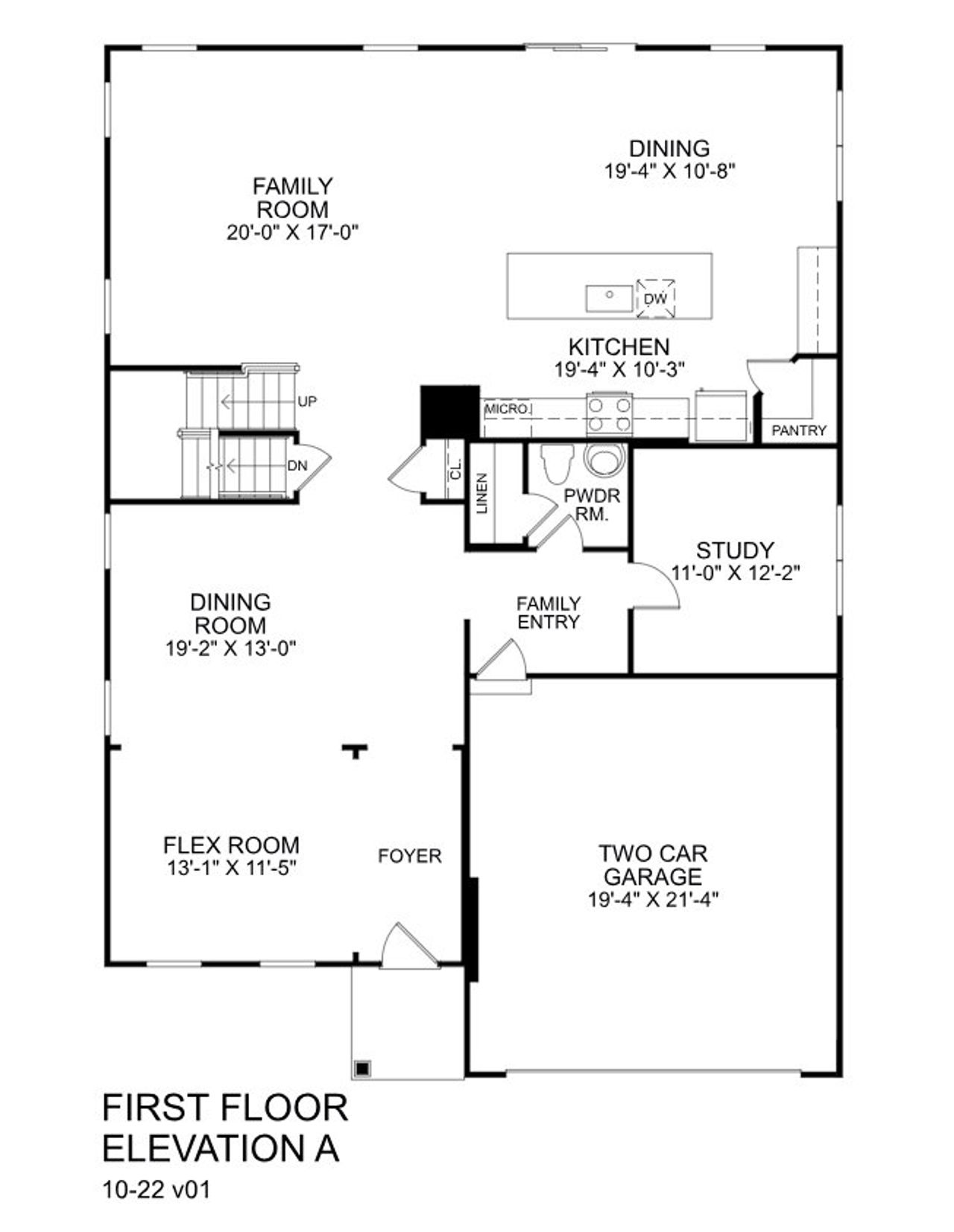 2D floor plan layout for the York Basement by Ryan Homes in Highland Ridge, Angier, NC (Image 2).
