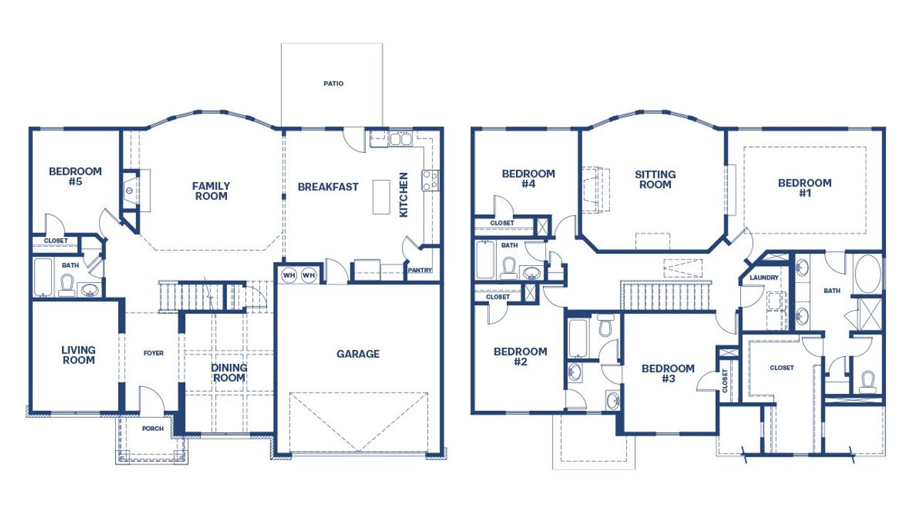 2D floor plan layout of this home in Heritage Pointe, Senoia, GA (Image 2).