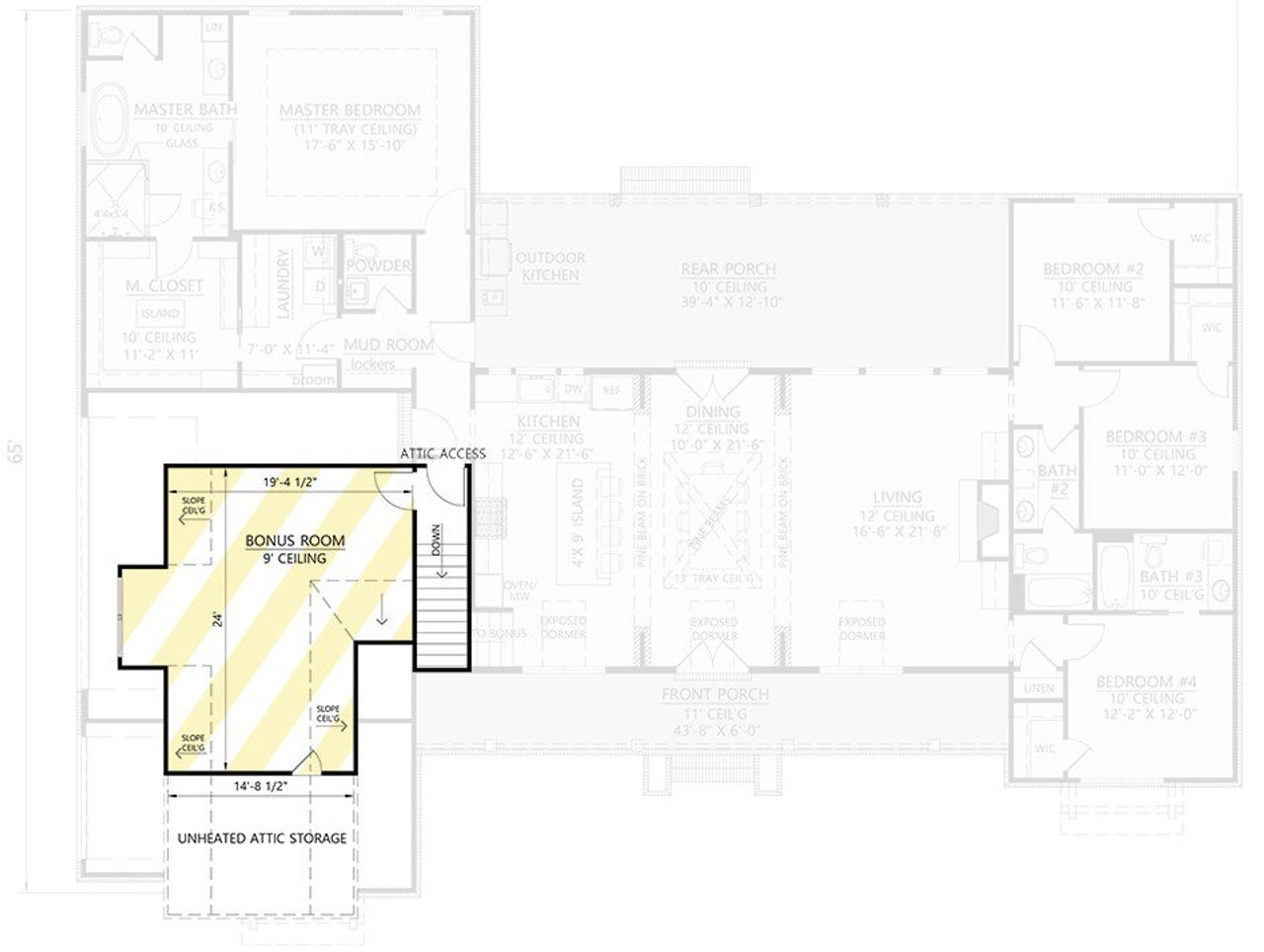 2D floor plan layout for the The Summit by Remington Custom Homes in Bella Crossing, Benbrook, TX (Image 2).