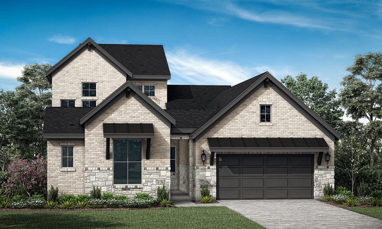 Representative exterior photo of a completed home built from the Polperro by Sitterle Homes in Audubon 60’s, Magnolia, TX (Image 2).