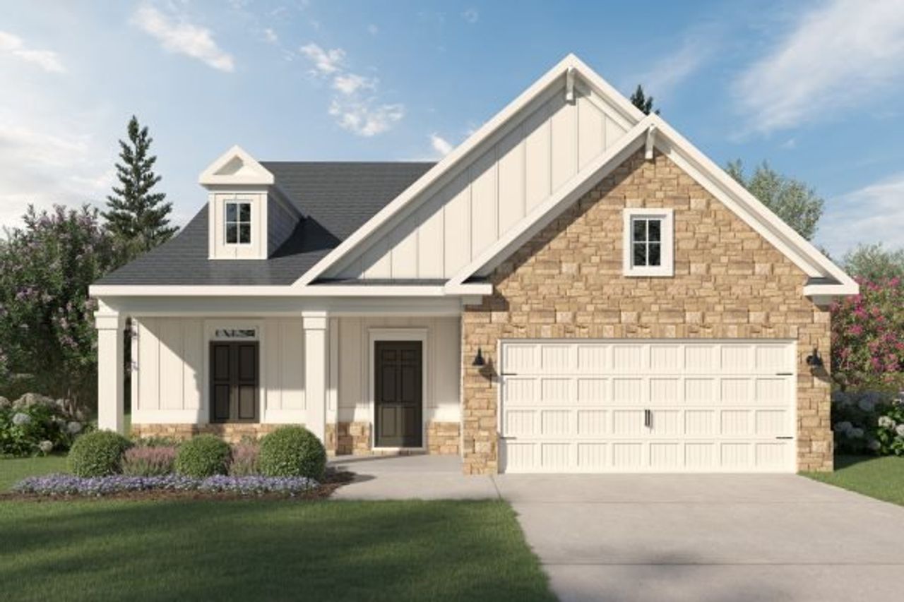 Representative exterior photo of a completed home built from the Fieldcrest by Kerley Family Homes in Pevensie Manor, Powder Springs, GA (Image 2).
