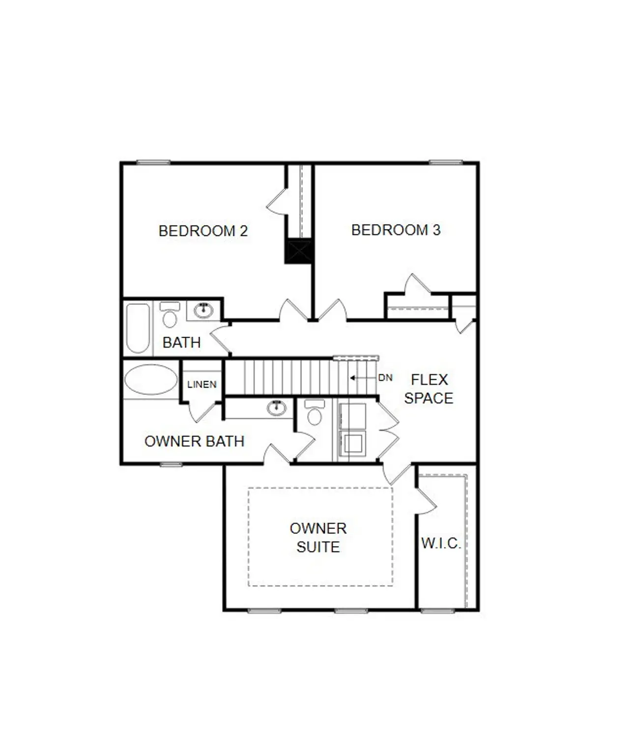 2D floor plan layout of this home in The Retreat at Browns Ridge, Newnan, GA (Image 2).