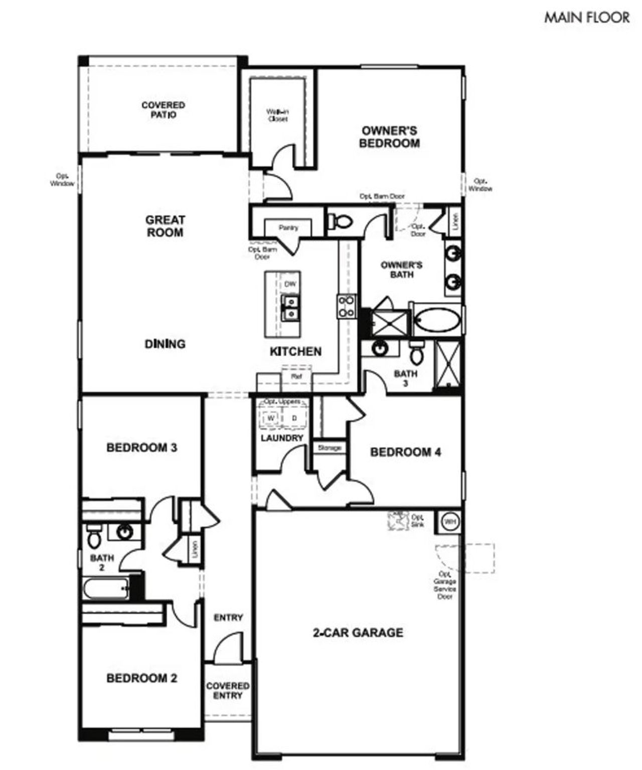 2D floor plan layout of this home in Seasons at The Lakes at Rancho El Dorado III, Maricopa, AZ (Image 2).