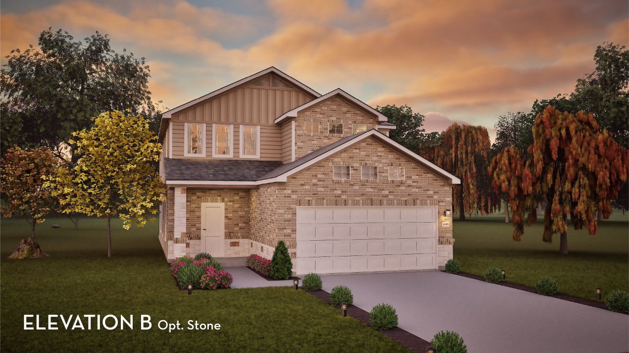 Representative exterior photo of a completed home built from the Willow by CastleRock Communities in Sweetgrass Village, Crosby, TX (Image 2).