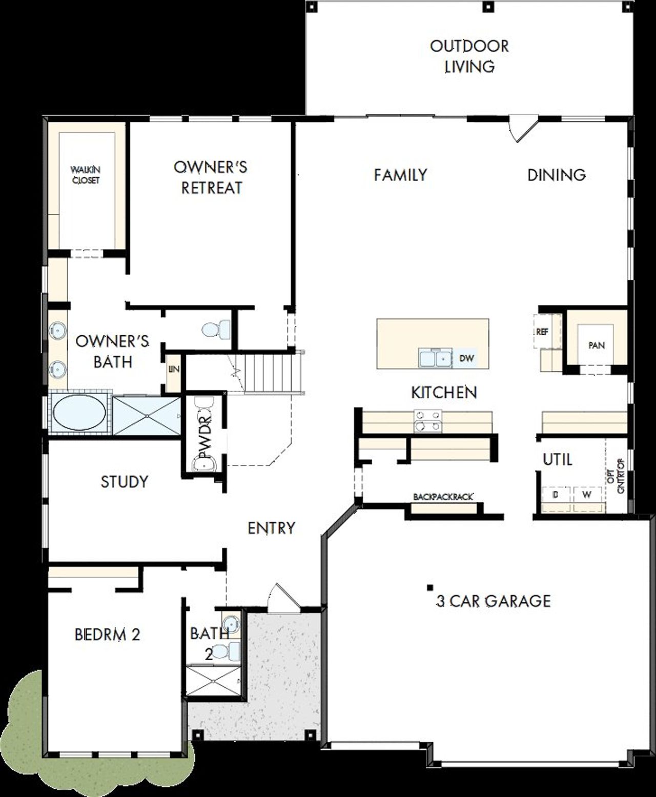 2D floor plan layout of this home in Jordan Ranch 70' Homesites, Fulshear, TX (Image 2).