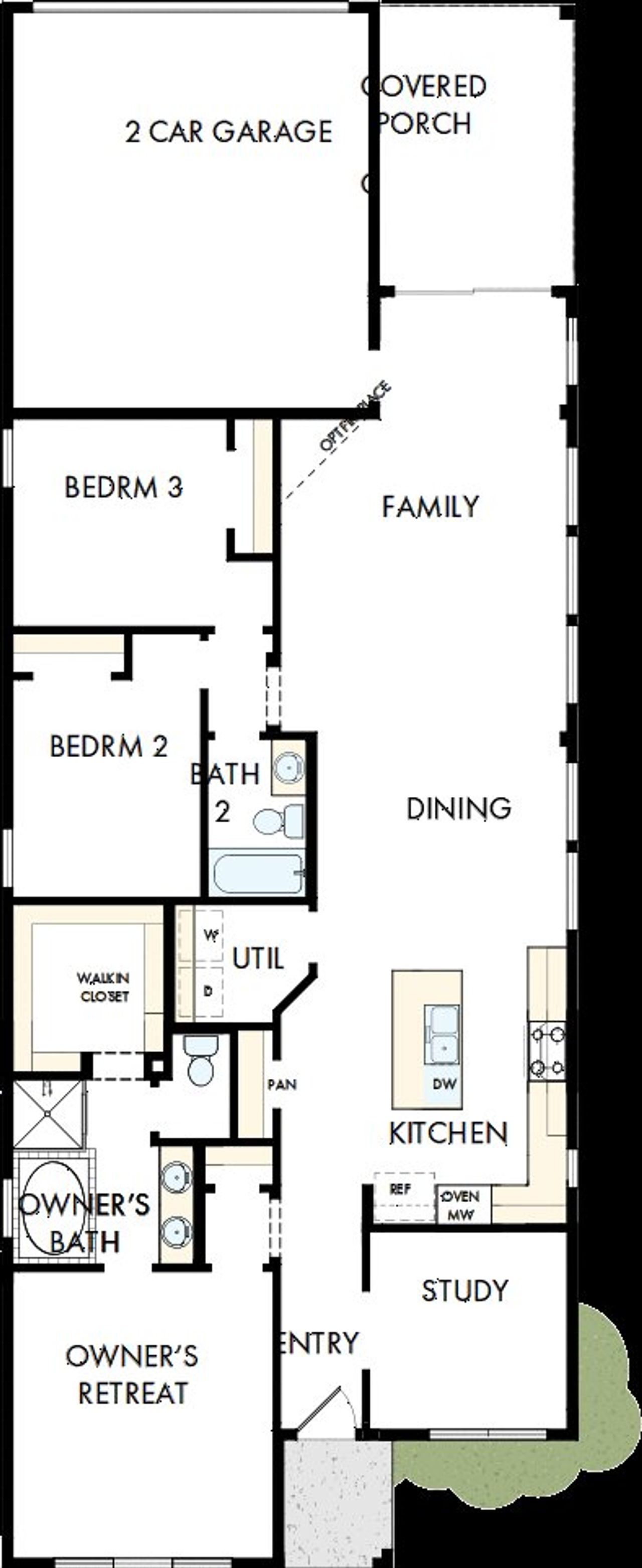 2D floor plan layout of this home in Goodland – Garden Series, Grand Prairie, TX (Image 2).