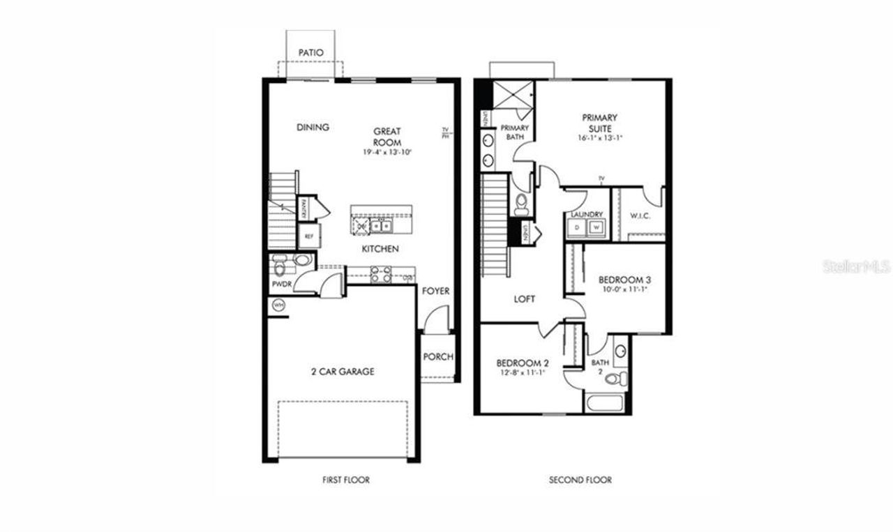 2D floor plan layout of this home in Bradford Park, Ormond Beach, FL (Image 2).