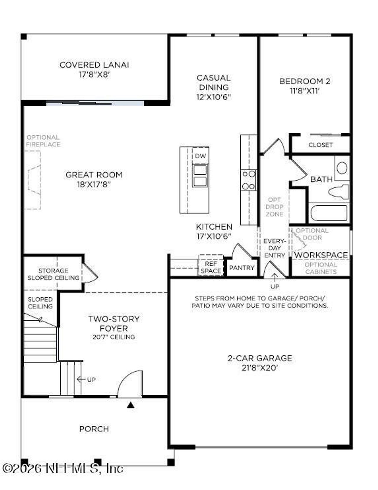 2D floor plan layout of this home in , Ponte Vedra, FL (Image 2).