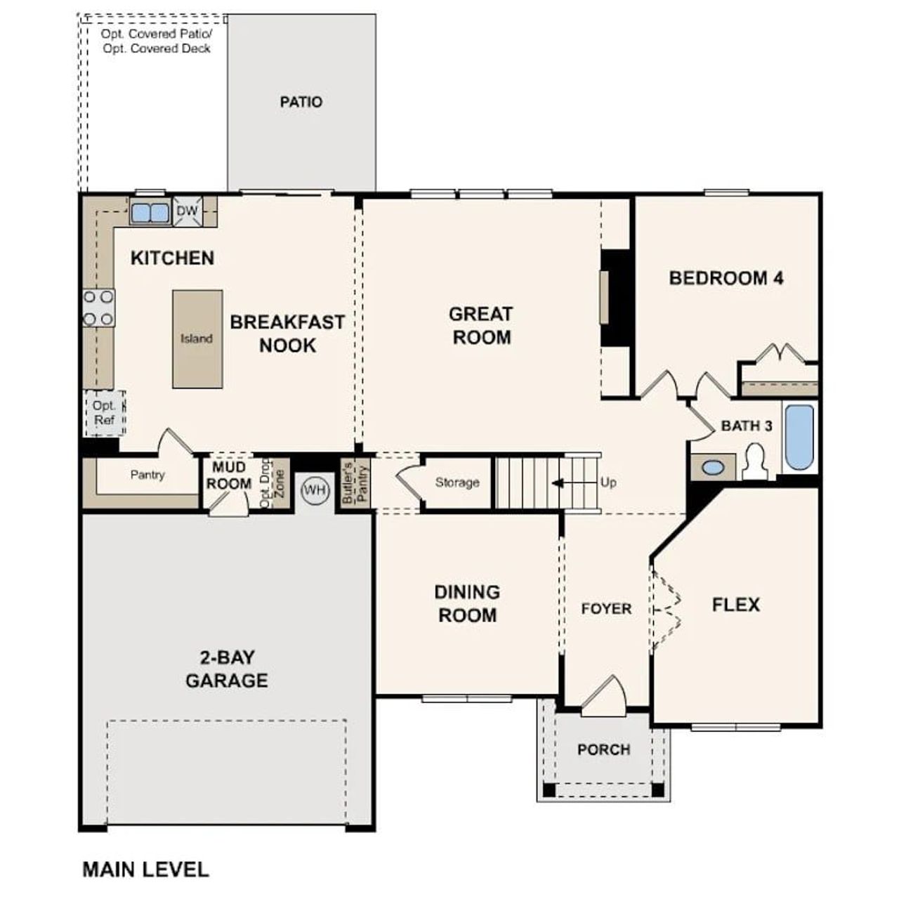 2D floor plan layout for the Birch by Century Communities in Echo Grove, Cumming, GA (Image 2). 2D floor plan layout for the Birch by Century Communities in Echo Grove, Cumming, GA (Image 2).