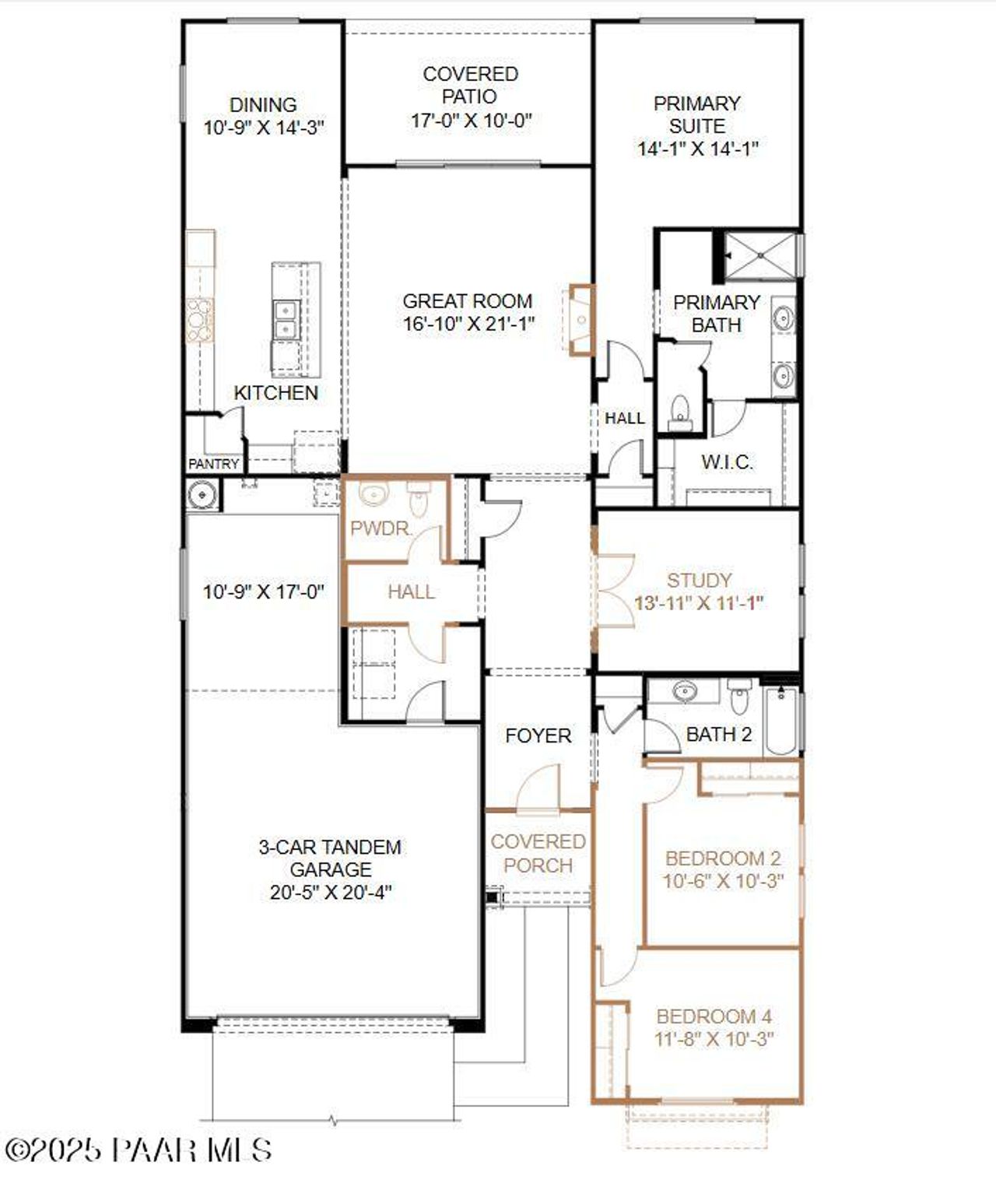 2D floor plan layout of this home in Westwood, Prescott, AZ (Image 2).