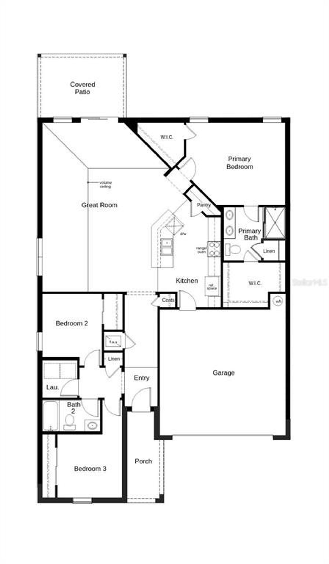 2D floor plan layout of this home in Hilliard Ridge, Kissimmee, FL (Image 2).