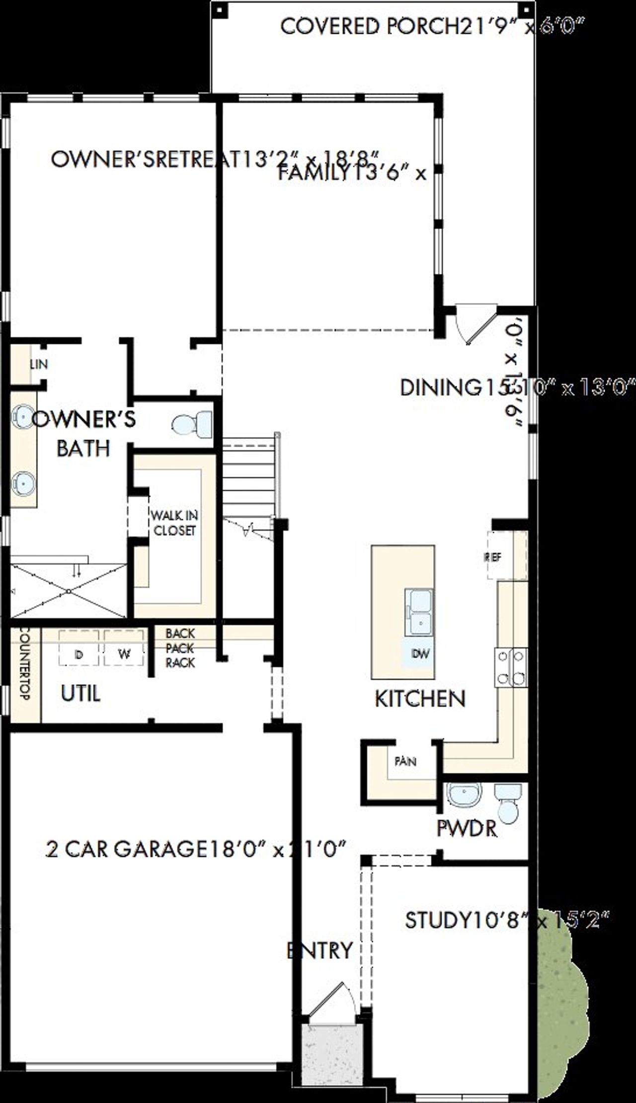 2D floor plan layout of this home in Walden Creek – Reserve Collection, Montgomery, TX (Image 2).