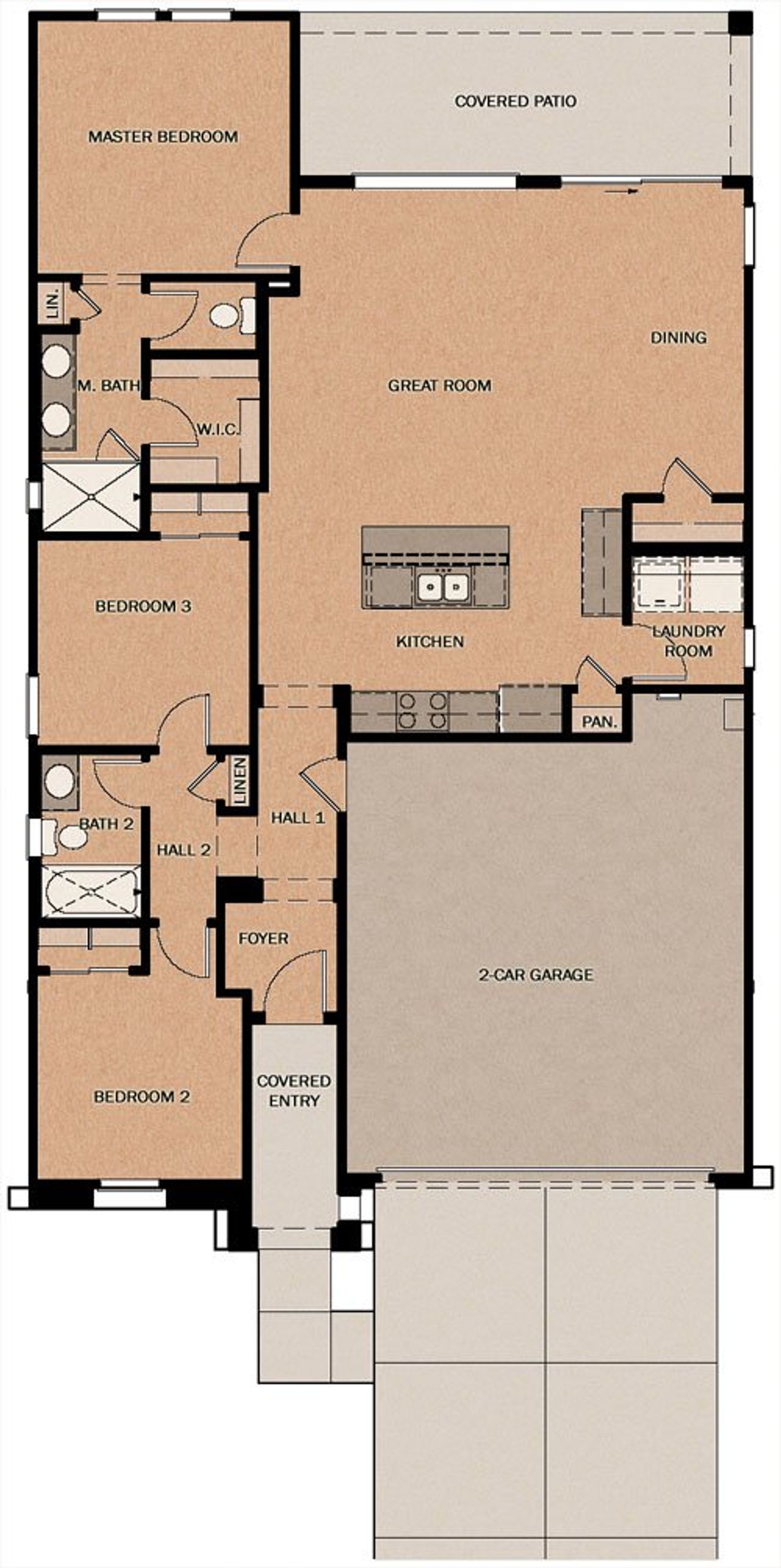 2D floor plan layout of this home in Calistoga at Enclave, Litchfield Park, AZ (Image 2). 2D floor plan layout of this home in Calistoga at Enclave, Litchfield Park, AZ (Image 2).