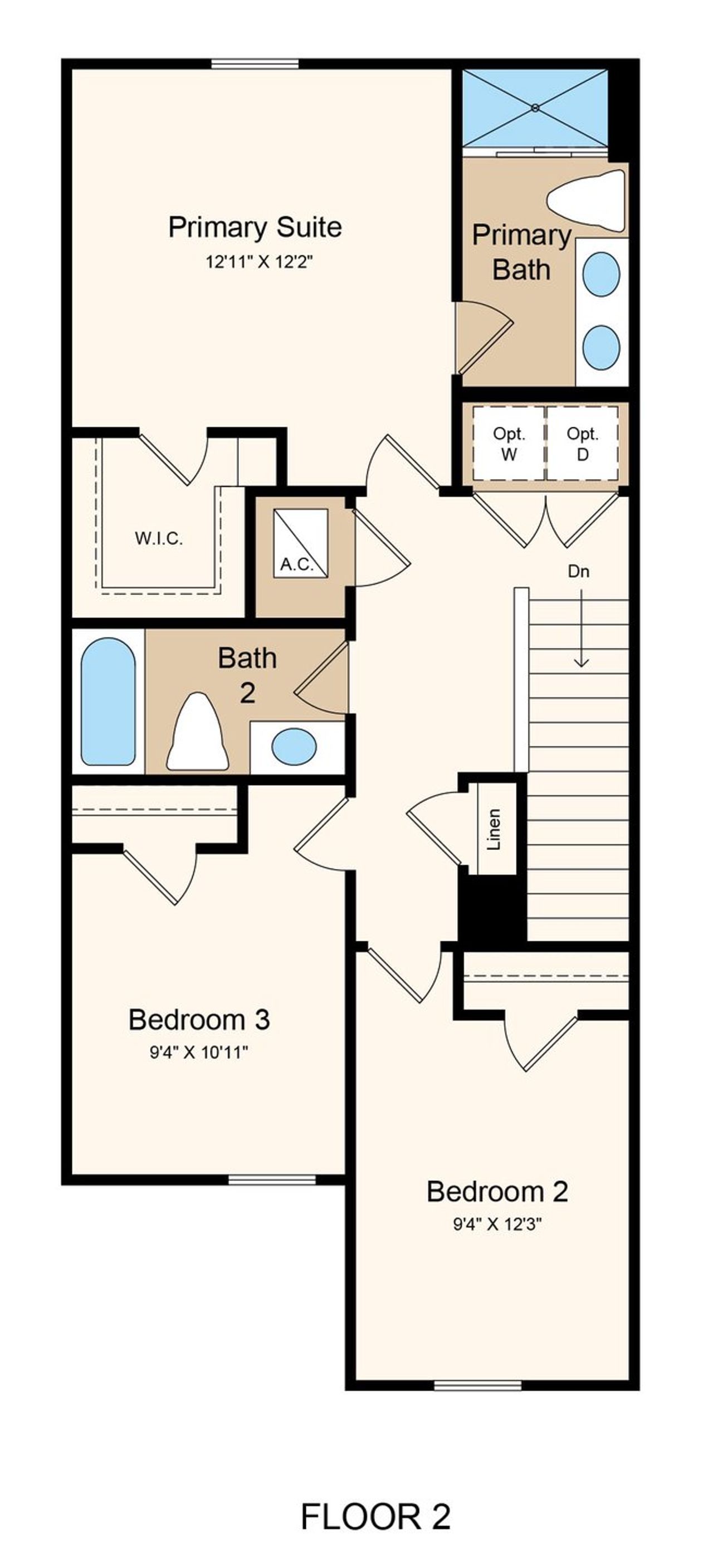 2D floor plan layout of this home in Waterstone Townhomes, Groveland, FL (Image 2). 2D floor plan layout of this home in Waterstone Townhomes, Groveland, FL (Image 2).