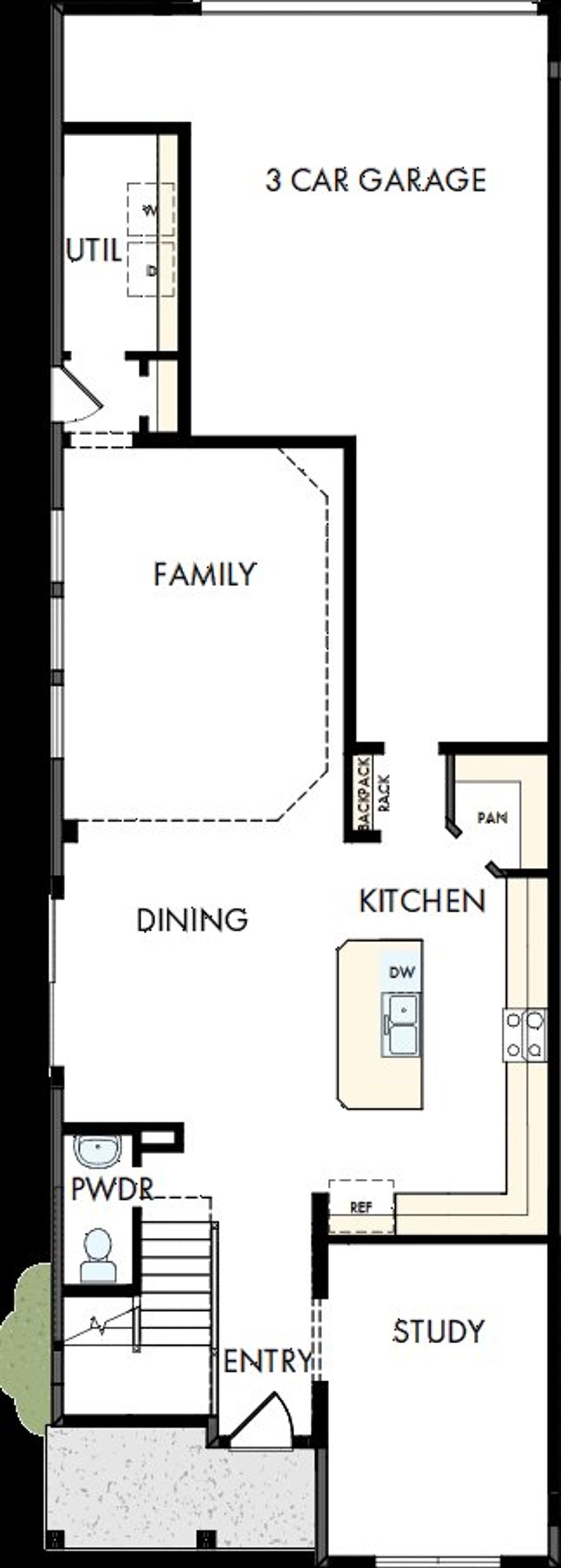 2D floor plan layout of this home in Jubilee - Cottages Row Collection, Hockley, TX (Image 2).