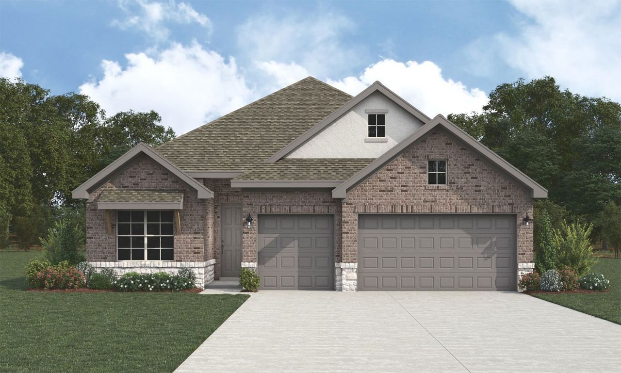 Representative exterior photo of a completed home built from the Sonora by Sitterle Homes in Cibolo Crossing, Universal City, TX (Image 2). Representative exterior photo of a completed home built from the Sonora by Sitterle Homes in Cibolo Crossing, Universal City, TX (Image 2).