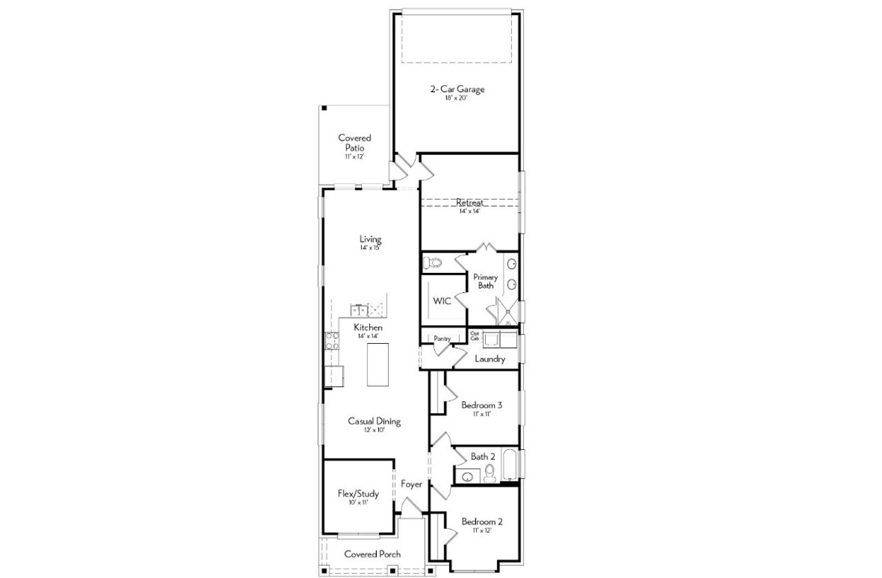 2D floor plan layout of this home in Riceland, Mont Belvieu, TX (Image 2).
