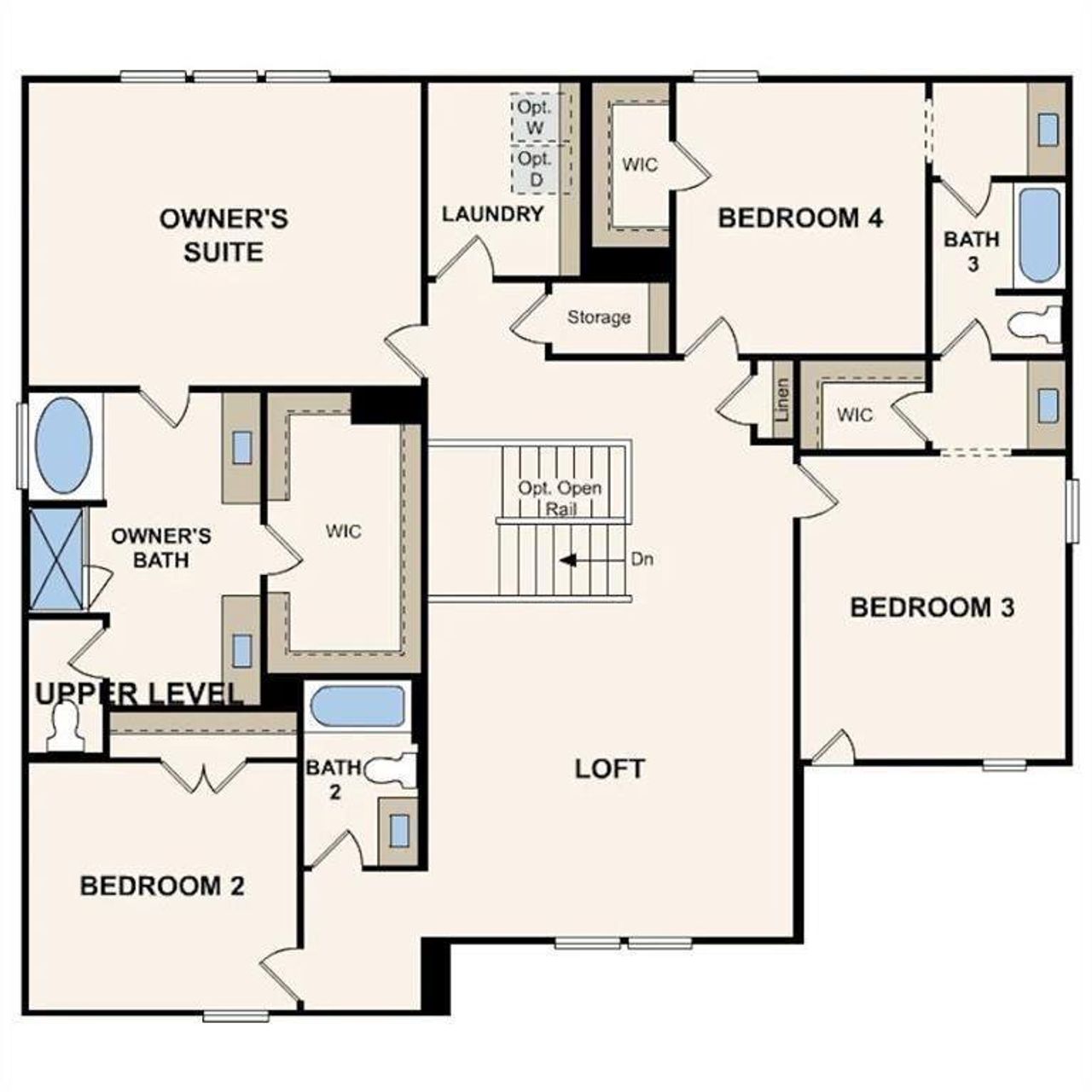 2D floor plan layout of this home in Windsong Estates, McDonough, GA (Image 2).