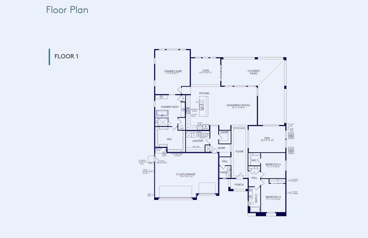 2D floor plan layout of this home in Regent Hills - Enchantment Series, Buckeye, AZ (Image 2).
