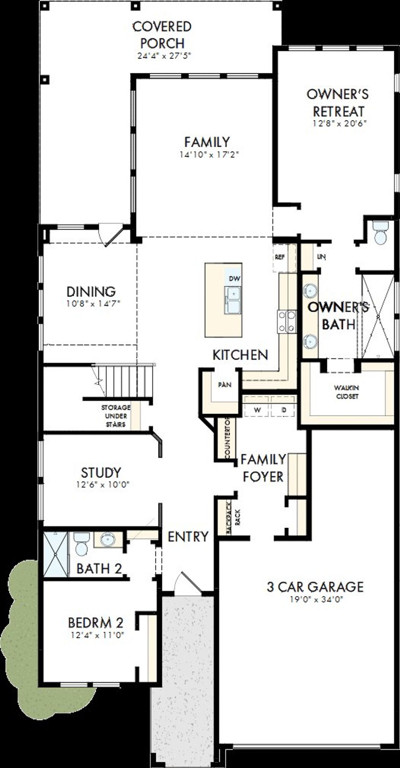 2D floor plan layout of this home in Headwaters 60' - Executive Series, Dripping Springs, TX (Image 2).